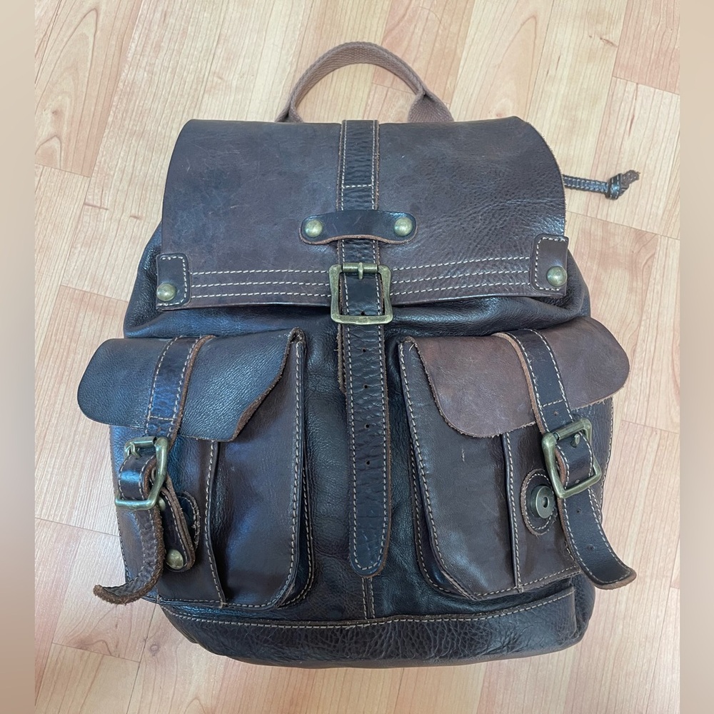 Vintage Leather Bed Stu Backpack